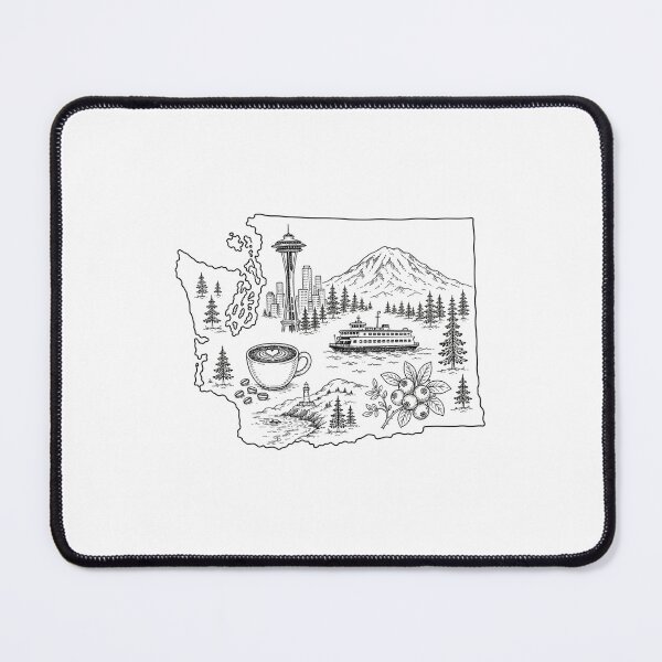 Item preview, Washington State Sublimation, Washington Map, Seattle Tumbler Wrap, Washington Doodle designed and sold by oddbrick-parade.