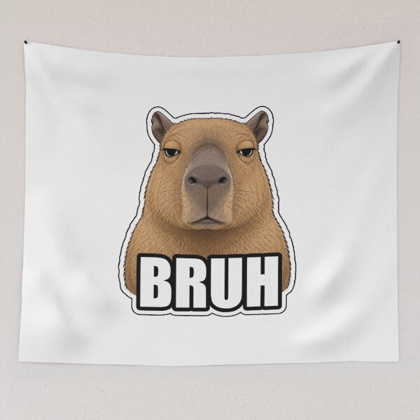 Item preview, Capybara Bruh Face Funny Unamused Judgement Meme designed and sold by Uniqueauraaprints.