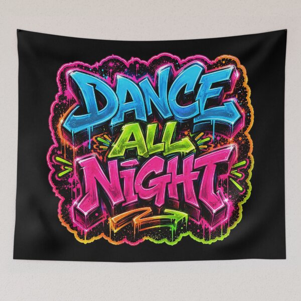 Item preview, Dance All Night – Neon Graffiti Party Vibes designed and sold by RH Design Lab.
