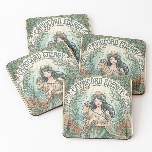 Item preview, Capricorn Energy Anime Mermaid Goddess – Zodiac Astrology Celestial Horoscope Wall Art Print designed and sold by RSDigitalPrintDesign.