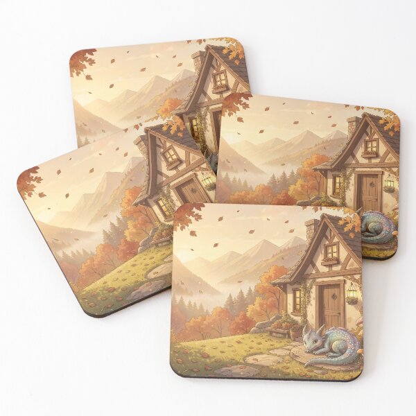 Item preview, Baby Dragon & Quaint Cottage in an Enchanted Woodland designed and sold by Fanta-sticky.