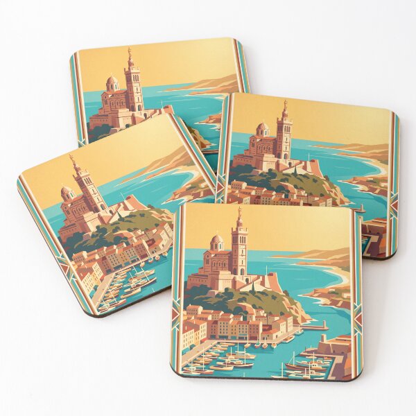 Item preview, Marseille France Vintage Travel Poster designed and sold by Bomax121.