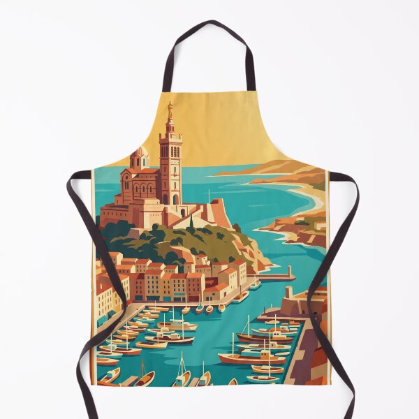 Item preview, Marseille France Vintage Travel Poster designed and sold by Bomax121.