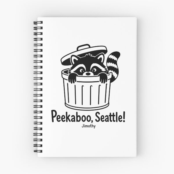 Item preview, Peekaboo Seattle Cute Raccoon Jimothy Trash Can designed and sold by TSshirtShoppe.