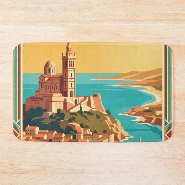 Item preview, Marseille France Vintage Travel Poster designed and sold by Bomax121.