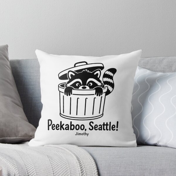 Item preview, Peekaboo Seattle Cute Raccoon Jimothy Trash Can designed and sold by TSshirtShoppe.
