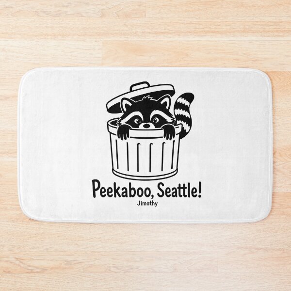 Item preview, Peekaboo Seattle Cute Raccoon Jimothy Trash Can designed and sold by TSshirtShoppe.