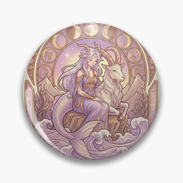 Item preview, Capricorn Energy Anime Mermaid Goddess – Zodiac Astrology Celestial Horoscope Wall Art Print designed and sold by RSDigitalPrintDesign.