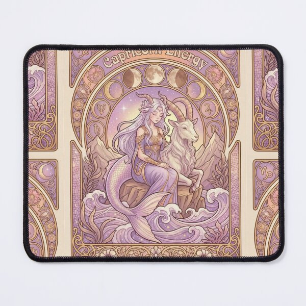 Item preview, Capricorn Energy Anime Mermaid Goddess – Zodiac Astrology Celestial Horoscope Wall Art Print designed and sold by RSDigitalPrintDesign.