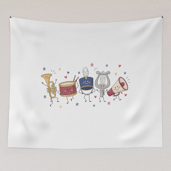 Item preview, Marching Band, Doodle Crew Cute Trumpet Drum, Band Kid Sublimation Marching Band designed and sold by oddbrick-parade.