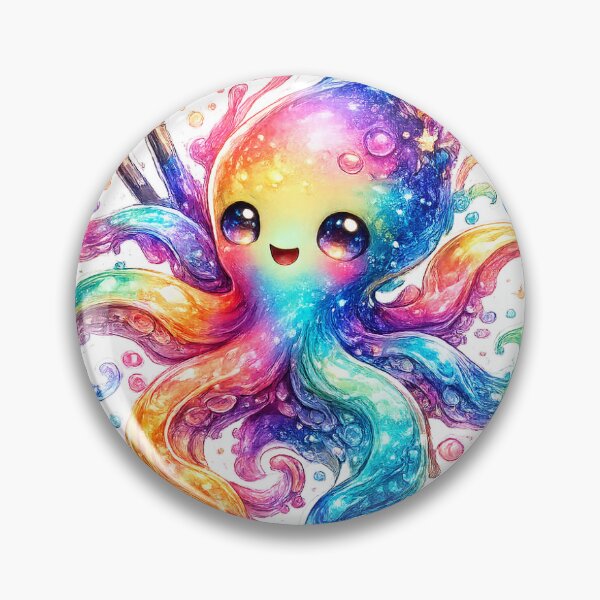 Item preview, Rainbow Ink Octopus Sticker designed and sold by blossomfun.