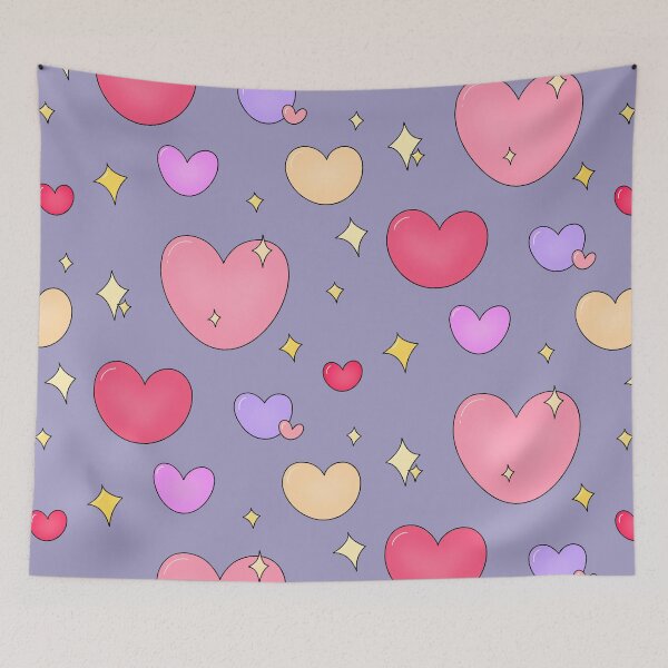 Item preview, Cute Pink Heart and Sparkles Pattern Illustration designed and sold by ubborn.