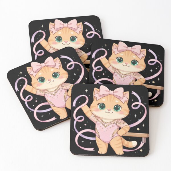 Item preview, Cute Cat In Pink Gymnastics Leotard designed and sold by Moody Vibes Studio.