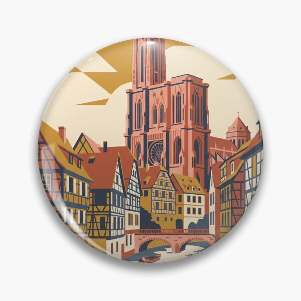 Item preview, Strasbourg France Vintage Travel Poster designed and sold by Bomax121.