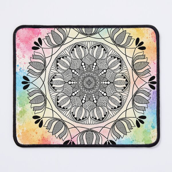 Item preview, Vibrant Watercolour Mandala Flower Art designed and sold by DesignByNature7.