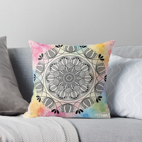 Item preview, Vibrant Watercolour Mandala Flower Art designed and sold by DesignByNature7.