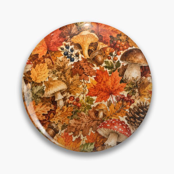 Item preview, Autumn Forest Mushroom Pattern | Cozy Fall Leaves, Acorns & Woodland Botanical Design designed and sold by DreamPixelPrint.