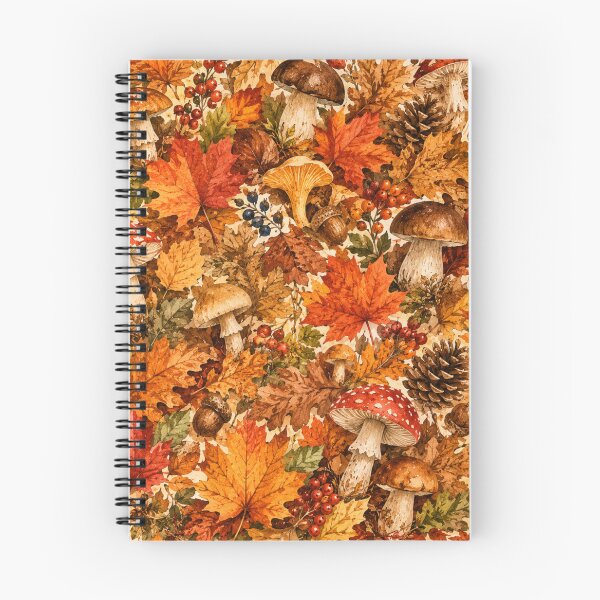Item preview, Autumn Forest Mushroom Pattern | Cozy Fall Leaves, Acorns & Woodland Botanical Design designed and sold by DreamPixelPrint.