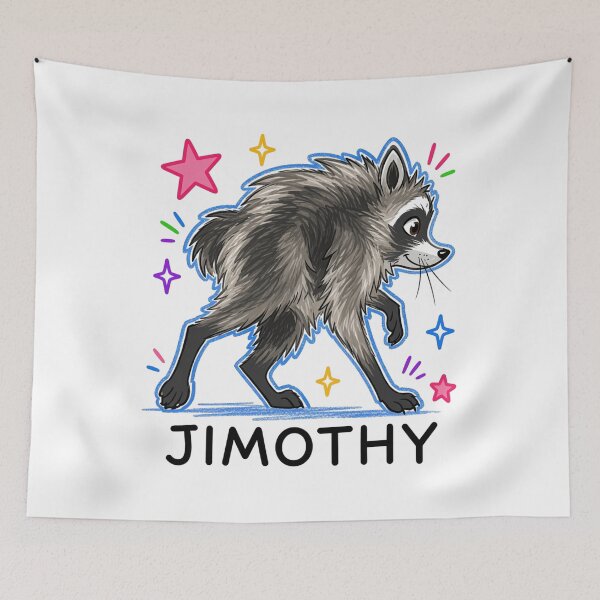 Item preview, Jimothy Raccoon, Funny Raccoon, Preppy Jimothy, Cute Crayon Animal, Raccoon Doodle designed and sold by oddbrick-parade.