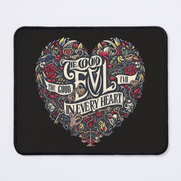 Item preview, Good Evil Heart Typography Crest designed and sold by Voodoo Store Paranormal Collections.