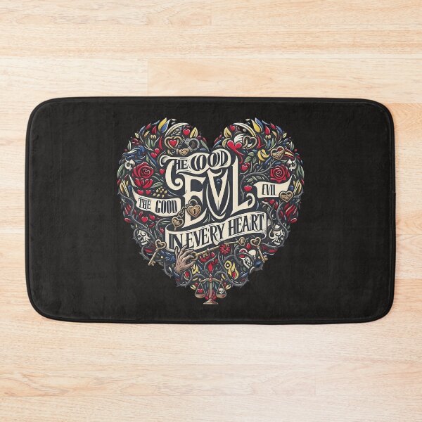 Item preview, Good Evil Heart Typography Crest designed and sold by Voodoo Store Paranormal Collections.