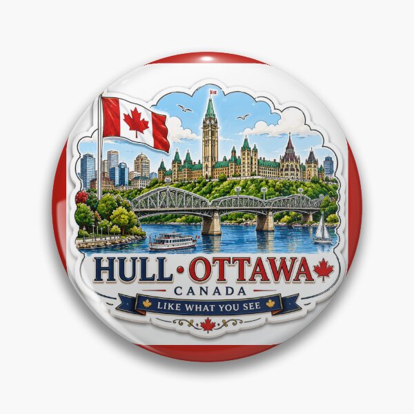 Item preview, Hull Ottawa Canada Premium 3D Skyline Label  Label Text  HULL • OTTAWA ?? designed and sold by PaintMeWorld.