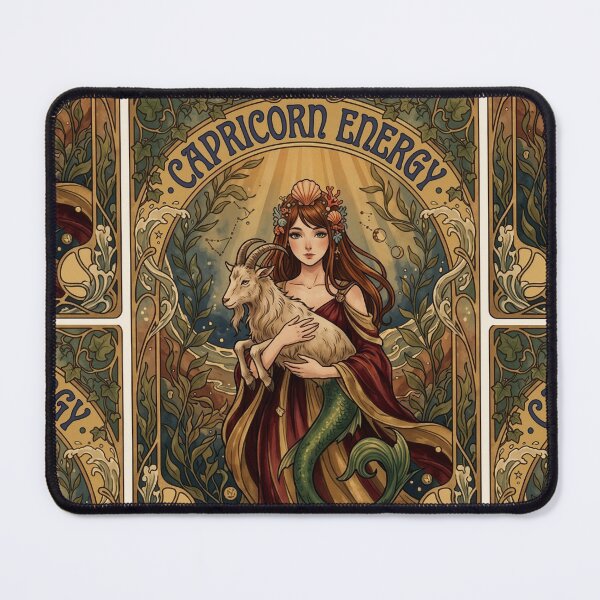 Item preview, Capricorn Energy Anime Mermaid Goddess – Zodiac Astrology Celestial Horoscope Wall Art Print designed and sold by RSDigitalPrintDesign.