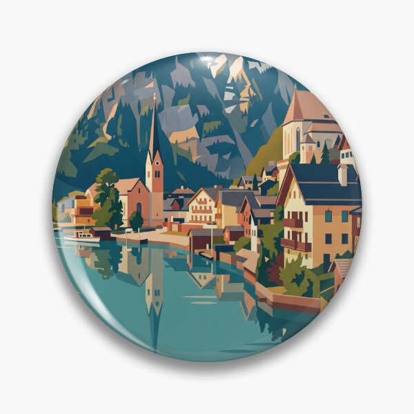 Item preview, Hallstatt Austria Vintage Travel Poster designed and sold by Bomax121.