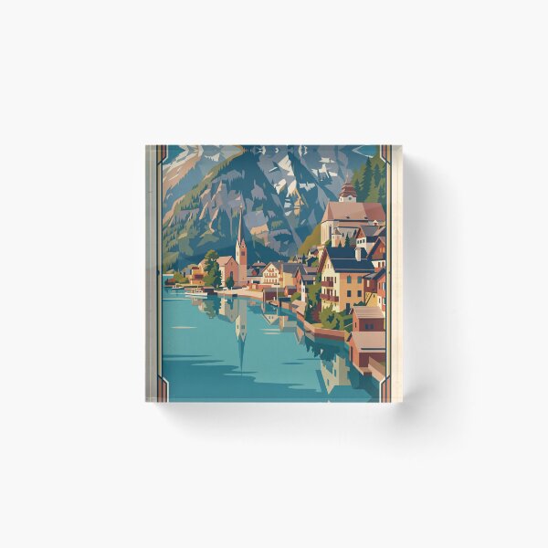 Item preview, Hallstatt Austria Vintage Travel Poster designed and sold by Bomax121.