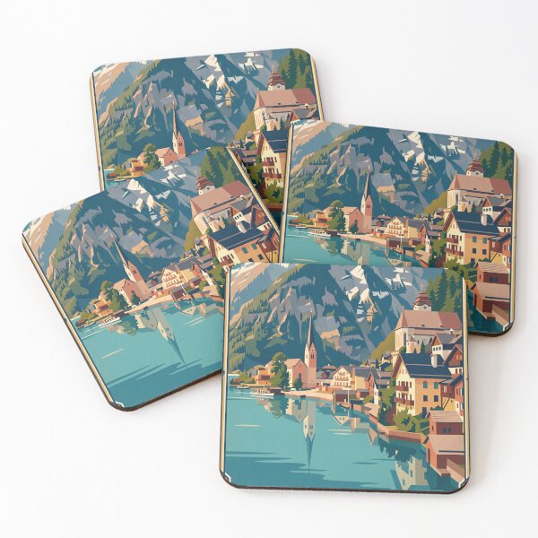 Item preview, Hallstatt Austria Vintage Travel Poster designed and sold by Bomax121.