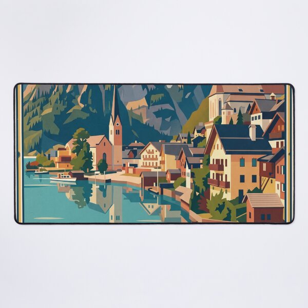 Item preview, Hallstatt Austria Vintage Travel Poster designed and sold by Bomax121.