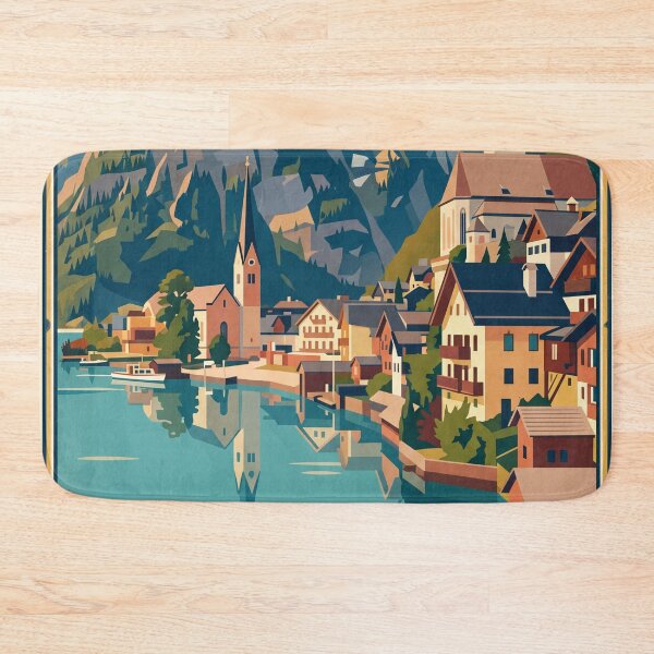 Item preview, Hallstatt Austria Vintage Travel Poster designed and sold by Bomax121.