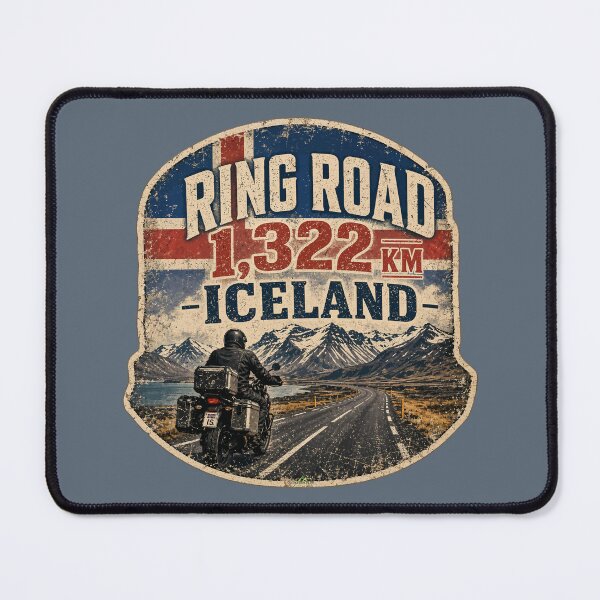 Item preview, Iceland Ring Road Route 1 Motorcycle Sticker TShirt 02 designed and sold by OuterShellUK.