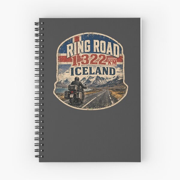 Item preview, Iceland Ring Road Route 1 Motorcycle Sticker TShirt 02 designed and sold by OuterShellUK.