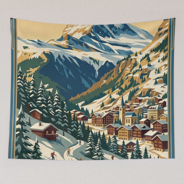 Item preview, Zermatt Switzerland Vintage Travel Poster designed and sold by Bomax121.