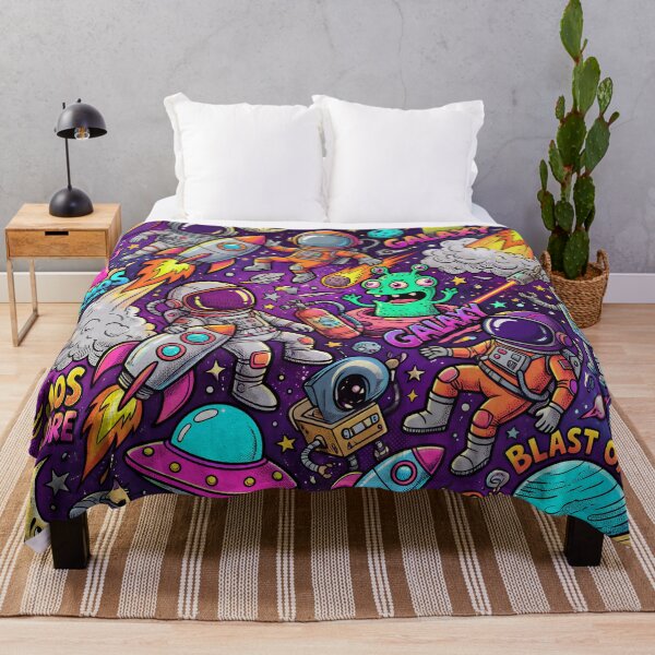 Item preview, Space Exploration Galaxy Astronaut Aliens Cartoon Illustration designed and sold by MAXMIKKOMAIKA.