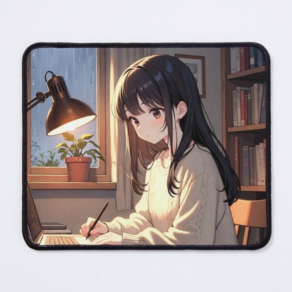Item preview, Cozy Anime Girl Writing by Window designed and sold by IntelliMindDesigns.