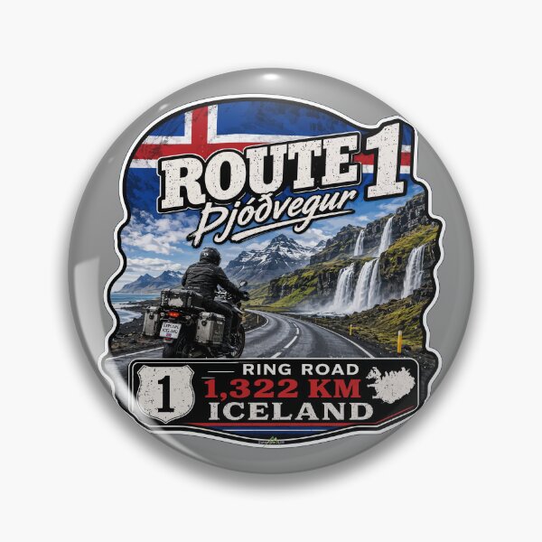 Item preview, Iceland Ring Road Route 1 Motorcycle Sticker TShirt 03 designed and sold by OuterShellUK.