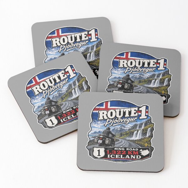 Item preview, Iceland Ring Road Route 1 Motorcycle Sticker TShirt 03 designed and sold by OuterShellUK.