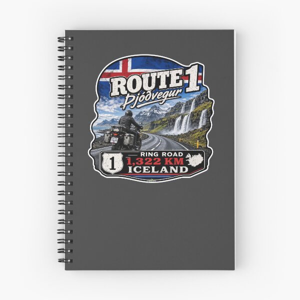Item preview, Iceland Ring Road Route 1 Motorcycle Sticker TShirt 03 designed and sold by OuterShellUK.