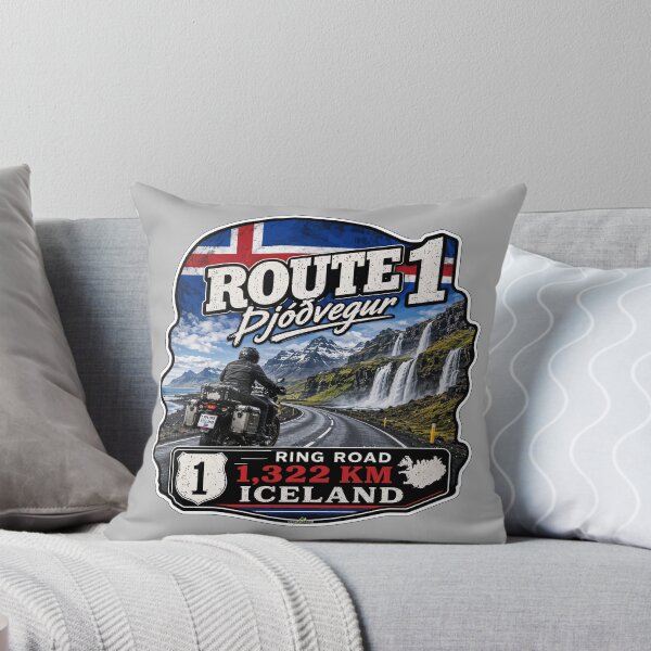 Item preview, Iceland Ring Road Route 1 Motorcycle Sticker TShirt 03 designed and sold by OuterShellUK.