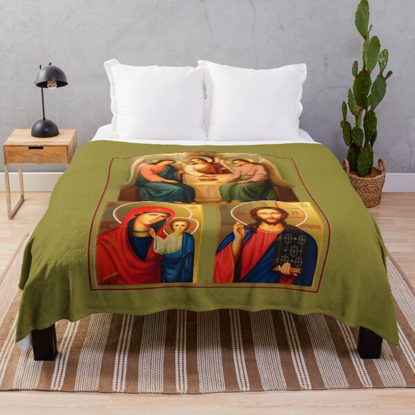 Item preview, Triptych: Holy Trinity, Lord God, and Mother of God, Orthodox Icon designed and sold by orthodox-icon.