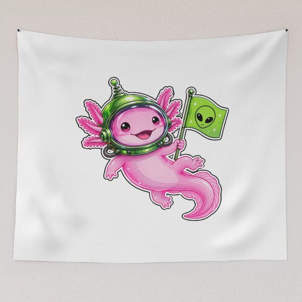 Item preview, Cosmic Axolotl Alien Cute Astronaut Space Helmet designed and sold by Uniqueauraaprints.