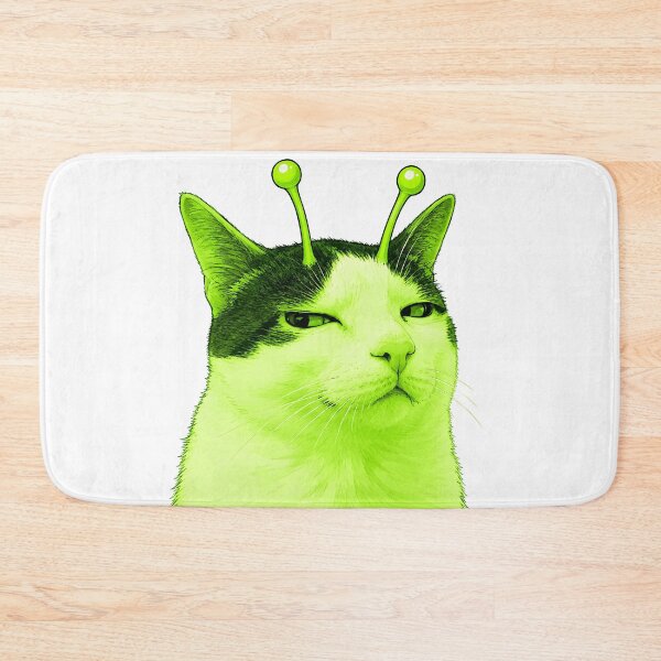 Item preview, Unidentified Feline Object | Funny Green Alien Cat Meme Sticker | Cute UFO Space Cat Cartoon for Cat Lovers designed and sold by Meenova Art.
