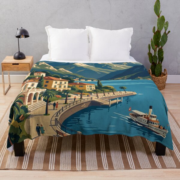 Item preview, Lugano Switzerland Vintage Travel Poster designed and sold by Bomax121.