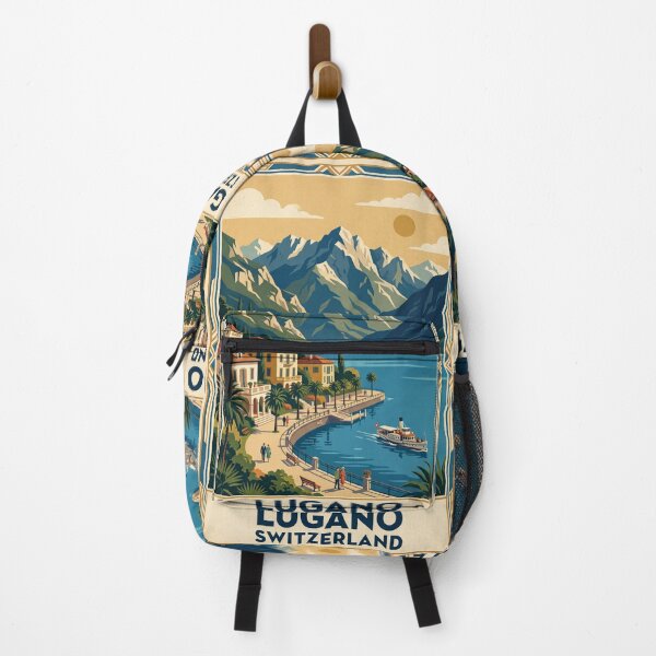 Item preview, Lugano Switzerland Vintage Travel Poster designed and sold by Bomax121.