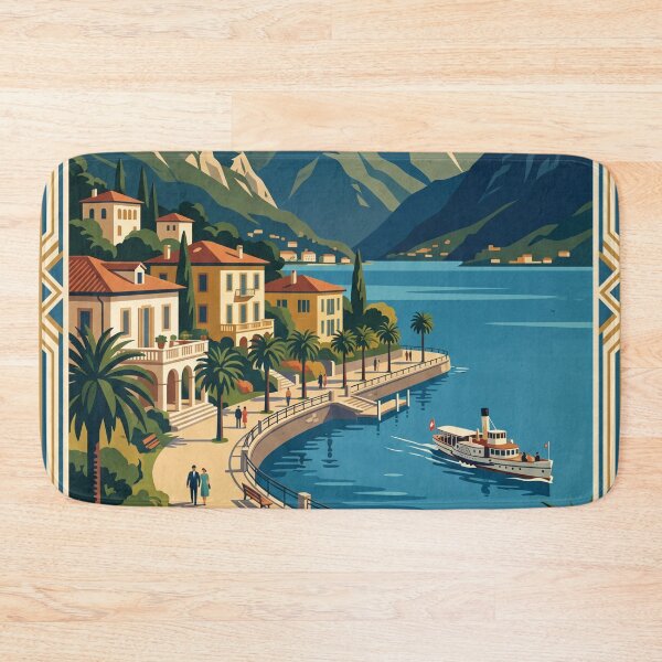 Item preview, Lugano Switzerland Vintage Travel Poster designed and sold by Bomax121.