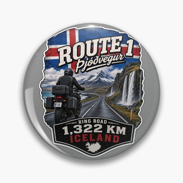 Item preview, Iceland Ring Road Route 1 Motorcycle Sticker TShirt 04 designed and sold by OuterShellUK.