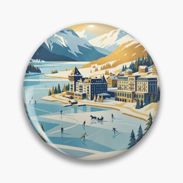 Item preview, St. Moritz Switzerland Vintage Travel Poster designed and sold by Bomax121.