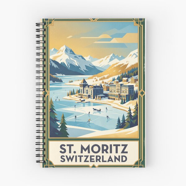 Item preview, St. Moritz Switzerland Vintage Travel Poster designed and sold by Bomax121.